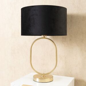 Fairmont Park Alechandre Black Velvet Drum Lamp Shade Brushed Gold Oval Table Lamp Gold 42.3cm H X 25cm W X 25cm D Fairmont Park Alechandre Black Velvet Drum Lamp Shade Brushed Gold Oval Table Lamp Gold 42.3cm H X 25cm W X 25cm D
