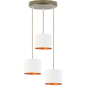 Canora Grey Ilana 3 - Light Drum Pendant White/Copper Canora Grey Ilana 3 - Light Drum Pendant White/Copper