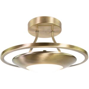 Metro Mcroberts Modernistic Semi Flush Eco Friendly LED Ceiling Light Fitting in Brushed Finish Antique Brass 18cm H X 30cm W X 30cm D Metro Mcroberts Modernistic Semi Flush Eco Friendly LED Ceiling Light Fitting in Brushed Finish Antique Brass 18cm H X 30cm W X 30cm D