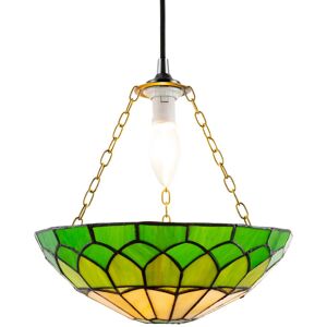 Astoria Grand Stained Glass Domed Tiffany Pendant Lamp Shade With Chain By Green 9cm H X 30cm W X 30cm D Astoria Grand Stained Glass Domed Tiffany Pendant Lamp Shade With Chain By Green 9cm H X 30cm W X 30cm D