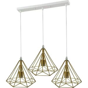 George Oliver Hessle 3 - Light Kitchen Island Geometric Pendant with PVC Accents Gold 125cm H X 50cm W George Oliver Hessle 3 - Light Kitchen Island Geometric Pendant with PVC Accents Gold 125cm H X 50cm W