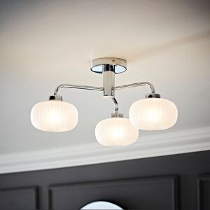 Fairmont Park Abigahil Glass Semi Flush Mount Chrome/Frosted 20cm H X 44cm W X 44cm D Fairmont Park Abigahil Glass Semi Flush Mount Chrome/Frosted 20cm H X 44cm W X 44cm D