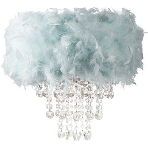 Mercer41 Contemporary Feather Pendant Light Shade with Transparent Acrylic Droplets Mint 36cm H X 32cm W X 32cm D Mercer41 Contemporary Feather Pendant Light Shade with Transparent Acrylic Droplets Mint 36cm H X 32cm W X 32cm D