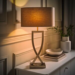 17 Stories Matheos 63cm Table Lamp Brushed Chrome/Grey 56cm H X 24.5cm W X 39.5cm D 17 Stories Matheos 63cm Table Lamp Brushed Chrome/Grey 56cm H X 24.5cm W X 39.5cm D