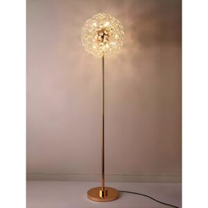Canora Grey Chic Flower Ball Floor Lamp - Standing Light with Brushed Gold Base for Living Room Brushed 40cm H X 40cm W X 40cm D Canora Grey Chic Flower Ball Floor Lamp - Standing Light with Brushed Gold Base for Living Room Brushed 40cm H X 40cm W X 40cm D