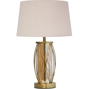 Fairmont Park Alexarae 50cm Glass & Metal Table Lamp with linen shade Gold/Beige/Cream 322.58cm H X 212.9cm W X 212.9cm D Fairmont Park Alexarae 50cm Glass & Metal Table Lamp with linen shade Gold/Beige/Cream 322.58cm H X 212.9cm W X 212.9cm D
