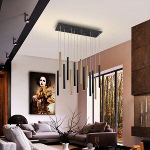 Canora Grey Kuhlmann Cluster Cylinder LED Pendant Gold/Matte Black 37.5cm H x 82cm W x 82cm D Canora Grey Kuhlmann Cluster Cylinder LED Pendant Gold/Matte Black 37.5cm H x 82cm W x 82cm D