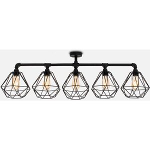 Borough Wharf Hanley 5 - Light 108cm Flush Mount Black 33cm H X 108cm W X 20cm D Borough Wharf Hanley 5 - Light 108cm Flush Mount Black 33cm H X 108cm W X 20cm D