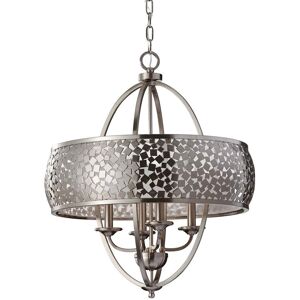 Fairmont Park Derek 4-Light Drum Chandelier Chrome 73.2cm H X 61cm W X 61cm D Fairmont Park Derek 4-Light Drum Chandelier Chrome 73.2cm H X 61cm W X 61cm D