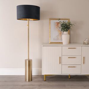 Fairmont Park Ailanny Dimmable Floor Lamp with Velvet with Inner Lamp Shade Black/Gold 150cm H X 45cm W X 45cm D Fairmont Park Ailanny Dimmable Floor Lamp with Velvet with Inner Lamp Shade Black/Gold 150cm H X 45cm W X 45cm D