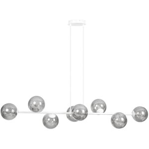 George Oliver Colbert 8 - Light Kitchen Island Globe Pendant Graphite/White 34cm H X 130cm W X 34cm D George Oliver Colbert 8 - Light Kitchen Island Globe Pendant Graphite/White 34cm H X 130cm W X 34cm D