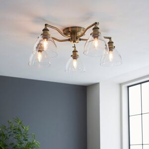 Breakwater Bay Anais 5-Light Semi Flush Mount Antique Brass 19cm H X 65cm W X 65cm D Breakwater Bay Anais 5-Light Semi Flush Mount Antique Brass 19cm H X 65cm W X 65cm D