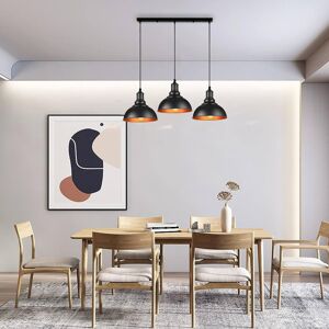 Vintage 3-Way Light Pendant for Kitchen Island - Modern Industrial Rustic Lighting by Brambly Cottage for Dining Room & Bar Black/Gold Vintage 3-Way Light Pendant for Kitchen Island - Modern Industrial Rustic Lighting by Brambly Cottage for Dining Room & Bar Black/Gold