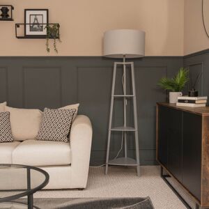 Latitude Run Aidrian 155cm Tripod Floor Lamp Chrome/Grey 155cm H X 39cm W X 39cm D Latitude Run Aidrian 155cm Tripod Floor Lamp Chrome/Grey 155cm H X 39cm W X 39cm D