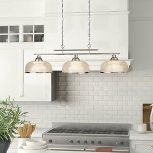 Three Posts Asner 3-Light Kitchen Island Chandelier Satin Silver 27cm H X 99cm W X 27cm D Three Posts Asner 3-Light Kitchen Island Chandelier Satin Silver 27cm H X 99cm W X 27cm D