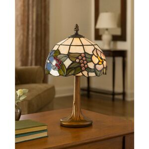 Lark Manor Carpentras 34Cm Tiffany Style Lily Blue Pink Cream Glass Table Lamp Antique Brass 36cm H X 20cm W X 20cm D Lark Manor Carpentras 34Cm Tiffany Style Lily Blue Pink Cream Glass Table Lamp Antique Brass 36cm H X 20cm W X 20cm D