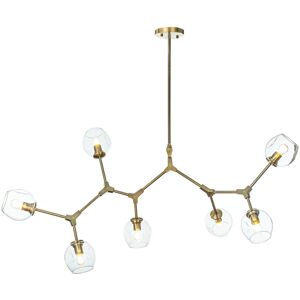 Canora Grey Andea 7-Lights Sputnik Modern Linear Bubble DIY Chandelier With Clear Glass Shade Antique Brass 266.7cm H X 406.4cm W X 33.02cm D Canora Grey Andea 7-Lights Sputnik Modern Linear Bubble DIY Chandelier With Clear Glass Shade Antique Brass 266.7cm H X 406.4cm W X 33.02cm D