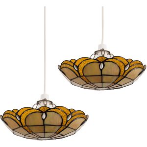 Astoria Grand Plemons 2-Light Bowl Lamp Shade Yellow/Black 85cm H X 31cm W X 31cm D Astoria Grand Plemons 2-Light Bowl Lamp Shade Yellow/Black 85cm H X 31cm W X 31cm D