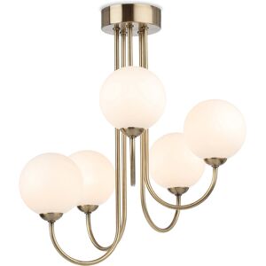Firstlight 5-Light Shaded Chandelier Antique Brass 16.92cm H X 37cm W X 37cm D Firstlight 5-Light Shaded Chandelier Antique Brass 16.92cm H X 37cm W X 37cm D