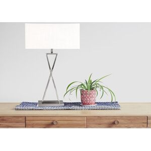 Metro Avory 64cm Rectangle Metal Narrow Table Lamp Ivory/Silver 64cm H X 40cm W X 17cm D Metro Avory 64cm Rectangle Metal Narrow Table Lamp Ivory/Silver 64cm H X 40cm W X 17cm D