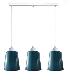 17 Stories Humeyra 3-Light Kitchen Island Bell Pendant Cyan Blue/White 115.5cm H X 50cm W X 12.7cm D 17 Stories Humeyra 3-Light Kitchen Island Bell Pendant Cyan Blue/White 115.5cm H X 50cm W X 12.7cm D