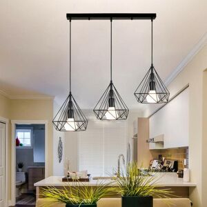 Borough Wharf Boxrah 3-Light Kitchen Island Geometric Pendant – Modern Industrial Design, Ideal for Low Ceilings Black 75cm W X 25cm D Borough Wharf Boxrah 3-Light Kitchen Island Geometric Pendant – Modern Industrial Design, Ideal for Low Ceilings Black 75cm W X 25cm D
