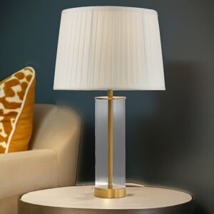 Fairmont Park Albesa 57cm Cylinder Clear Glass Gold Metal Table Lamp Cream 57cm H X 35cm W X 35cm D Fairmont Park Albesa 57cm Cylinder Clear Glass Gold Metal Table Lamp Cream 57cm H X 35cm W X 35cm D
