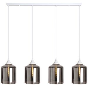 Ebern Designs 4 - Light Kitchen Island Jar Pendant Silver/White 130cm H X 100cm W X 8cm D Ebern Designs 4 - Light Kitchen Island Jar Pendant Silver/White 130cm H X 100cm W X 8cm D