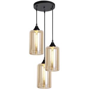 George Oliver Beeman 3 - Light Cluster Cylinder Pendant Black/Amber George Oliver Beeman 3 - Light Cluster Cylinder Pendant Black/Amber