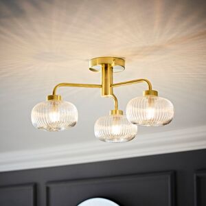 Fairmont Park Abigahil Glass Semi Flush Mount Gold/Clear 20cm H X 44cm W X 44cm D Fairmont Park Abigahil Glass Semi Flush Mount Gold/Clear 20cm H X 44cm W X 44cm D