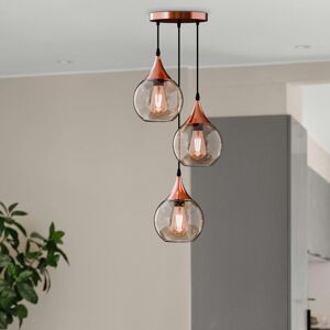 Borough Wharf Annesa 3-Light Copper Pendant – A Modern Industrial Ceiling Light Adjustable for Kitchen Islands and Dining Areas. Copper 115cm H X 30cm W X 30cm D Borough Wharf Annesa 3-Light Copper Pendant – A Modern Industrial Ceiling Light Adjustable for Kitchen Islands and Dining Areas. Copper 115cm H X 30cm W X 30cm D