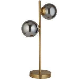 Canora Grey Brass And Smoke Table Lamp Gold 45.5cm H X 13cm W X 13cm D Canora Grey Brass And Smoke Table Lamp Gold 45.5cm H X 13cm W X 13cm D