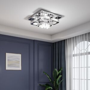 Willa Arlo Interiors Bonas 1-Light 50cm LED Crystal Flush Mount Light Chrome/Clear 21cm H X 50cm W X 50cm D Willa Arlo Interiors Bonas 1-Light 50cm LED Crystal Flush Mount Light Chrome/Clear 21cm H X 50cm W X 50cm D