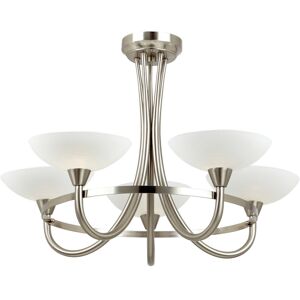 Rosdorf Park Montague 5-Light 64cm Semi Flush Mount Satin Chrome 46cm H X 64cm W X 64cm D Rosdorf Park Montague 5-Light 64cm Semi Flush Mount Satin Chrome 46cm H X 64cm W X 64cm D