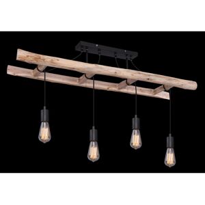 Rio Dania 4-Light Kitchen Island Pendant Black/Brown 80cm H X 115cm W X 30cm D Rio Dania 4-Light Kitchen Island Pendant Black/Brown 80cm H X 115cm W X 30cm D