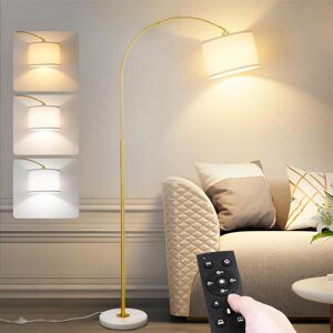 George Oliver Arc Floor Lamp With Remote Control Gold/White 183cm H X 28cm W X 28cm D George Oliver Arc Floor Lamp With Remote Control Gold/White 183cm H X 28cm W X 28cm D