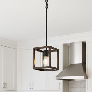 Brambly Cottage Soluri 1 - Light Industrial Pendant Ceiling Light Walnut 20cm H X 20cm W X 20cm D Brambly Cottage Soluri 1 - Light Industrial Pendant Ceiling Light Walnut 20cm H X 20cm W X 20cm D