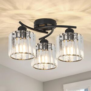Fairmont Park Ceiling Lights Living Room, 3-Light Modern Crystal Chandeliers Ceiling Light Matte Black 20cm H X 40cm W X 40cm D Fairmont Park Ceiling Lights Living Room, 3-Light Modern Crystal Chandeliers Ceiling Light Matte Black 20cm H X 40cm W X 40cm D
