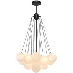 Canora Grey Aniston 3-Light Frosted Glass Bubble Globe Cluster Chandelier Kitchen Island Pendant Lamp Black 98cm H x 39.87cm W x 39.87cm D Canora Grey Aniston 3-Light Frosted Glass Bubble Globe Cluster Chandelier Kitchen Island Pendant Lamp Black 98cm H x 39.87cm W x 39.87cm D