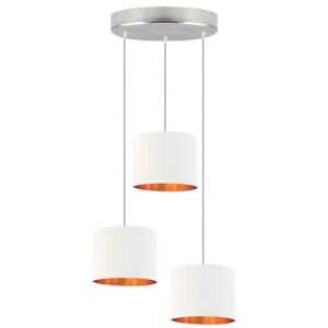 Canora Grey Ilana 3 - Light Drum Pendant White/Brushed Chrome Canora Grey Ilana 3 - Light Drum Pendant White/Brushed Chrome