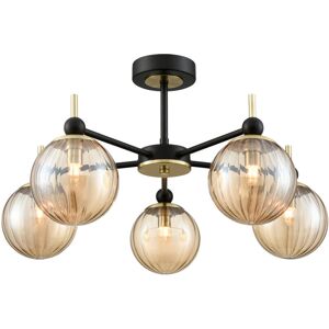 Fairmont Park Alecxa Flush Mount Brass/Black Fairmont Park Alecxa Flush Mount Brass/Black