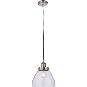 Breakwater Bay Anais 1-Light Dome Pendant Brushed Silver Paintand Clear Glass 24.7cm H X 22.5cm W X 22.5cm D Breakwater Bay Anais 1-Light Dome Pendant Brushed Silver Paintand Clear Glass 24.7cm H X 22.5cm W X 22.5cm D