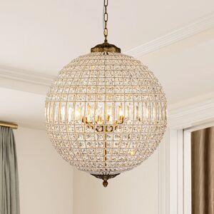 Mercer41 Engler 5-Light Antique Bronze Vintage Crystal Globe Pendant Chandelier Antique Bronze 74cm H X 60cm W X 60cm D Mercer41 Engler 5-Light Antique Bronze Vintage Crystal Globe Pendant Chandelier Antique Bronze 74cm H X 60cm W X 60cm D