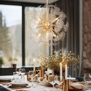 Canora Grey Dandelion 8-Light Glass Globe Starburst Sunburst Ceiling Light Sphere Sputnik Pendant Gold 60cm H X 60cm W X 60cm D Canora Grey Dandelion 8-Light Glass Globe Starburst Sunburst Ceiling Light Sphere Sputnik Pendant Gold 60cm H X 60cm W X 60cm D