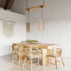 George Oliver Drews 1 - Light LED Pendant with Accents Wood 120cm H x 21cm W George Oliver Drews 1 - Light LED Pendant with Accents Wood 120cm H x 21cm W