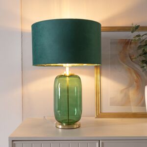 Fairmont Park Adosinda Gold Glass Table Lamp with Velvet and Gold Inner Shade and LED Bulb Green Base/Green Shade 52.5cm H X 45cm W X 45cm D Fairmont Park Adosinda Gold Glass Table Lamp with Velvet and Gold Inner Shade and LED Bulb Green Base/Green Shade 52.5cm H X 45cm W X 45cm D