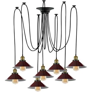 Longshore Tides Industrial Retro 1 - 9 Heads Chandelier Burgundy Spider Lamp Shade Hanging Ceiling Pendant Light Burgundy;Black 200cm H X 22cm W X 22cm D Longshore Tides Industrial Retro 1 - 9 Heads Chandelier Burgundy Spider Lamp Shade Hanging Ceiling Pendant Light Burgundy;Black 200cm H X 22cm W X 22cm D