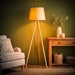 Fernleaf Nemours 159cm Basbro Tripod Floor Lamp Shade Beige/Light Wood 159cm H X 65cm W X 65cm D Fernleaf Nemours 159cm Basbro Tripod Floor Lamp Shade Beige/Light Wood 159cm H X 65cm W X 65cm D
