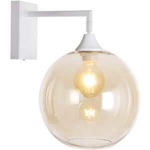 George Oliver Bonview 1-Light Sconce White/Amber 30cm H X 10cm W X 24cm D George Oliver Bonview 1-Light Sconce White/Amber 30cm H X 10cm W X 24cm D