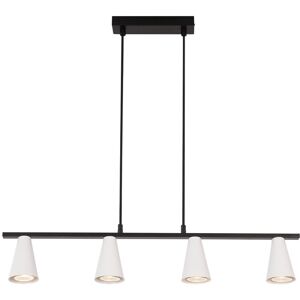 Metro 4 -light GU10 pendant light - conical dining room lamp, modern metal, height -adjustable pendant light for bedroom dining room - without bulbs Brushed white 161cm H X 70cm W X 7cm D Metro 4 -light GU10 pendant light - conical dining room lamp, modern metal, height -adjustable pendant light for bedroom dining room - without bulbs Brushed white 161cm H X 70cm W X 7cm D